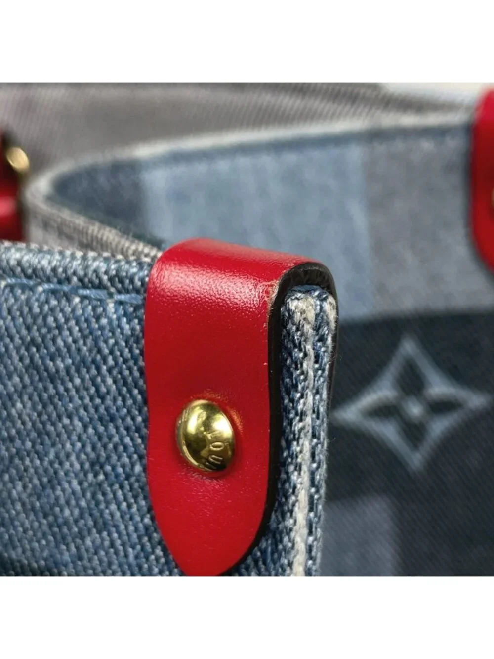 Louis Vuitton On The Go GM Handbag 2-Way Monogram Denim Blue